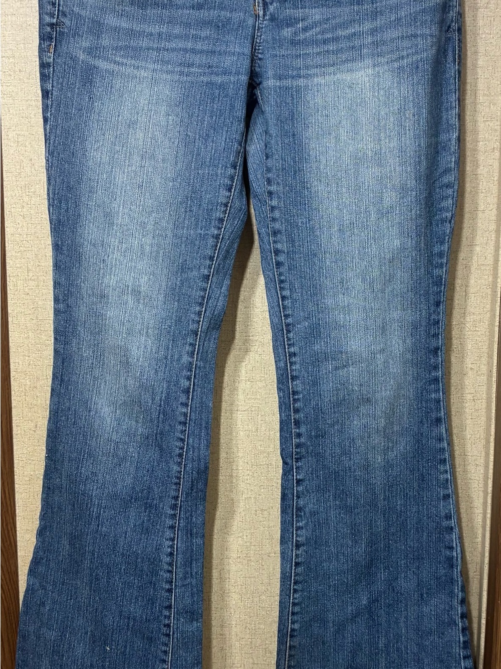 Women's Blue Flare Jeans — Stretch Denim Wide Leg